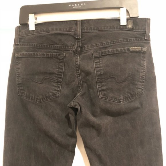 7 for All Mankind Jeans Women Black Roxanne Straight Leg Sz 28 #185 - Picture 7 of 8